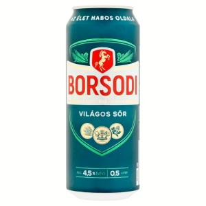 Borsodi világos sör 4.5% 0.5l üveg