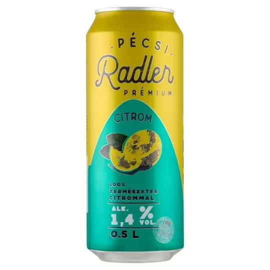 Pécsi Radler Citrom 1.4% 0.5l doboz