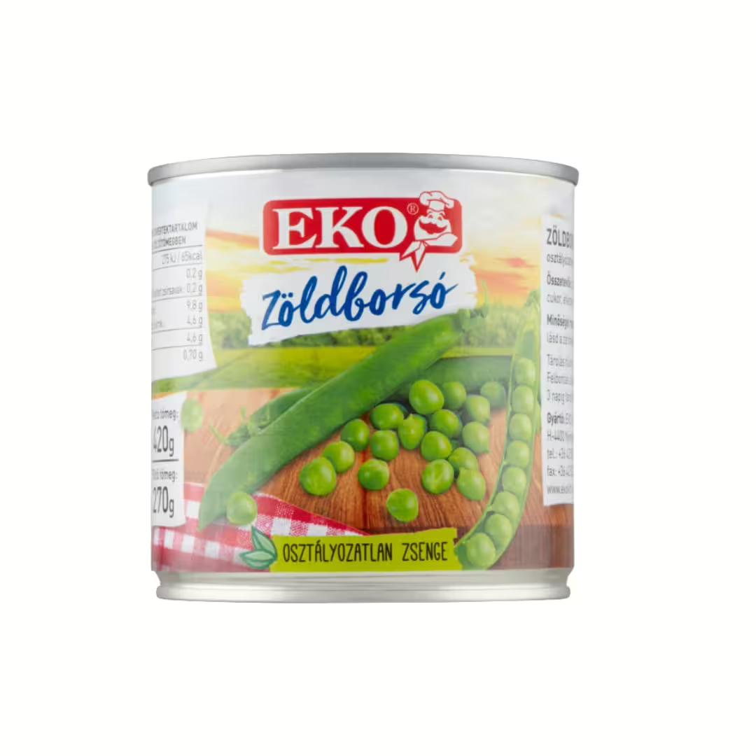Eko zöldborsó konzerv 270g