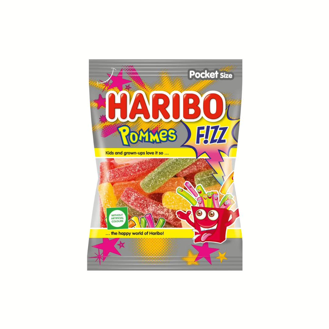 Haribo Pommes Fizz gyümölcsös 100g